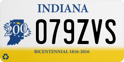 IN license plate 079ZVS