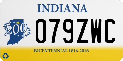 IN license plate 079ZWC
