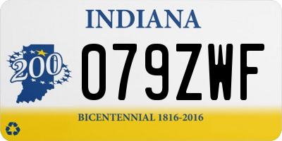 IN license plate 079ZWF