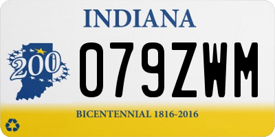 IN license plate 079ZWM