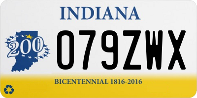IN license plate 079ZWX
