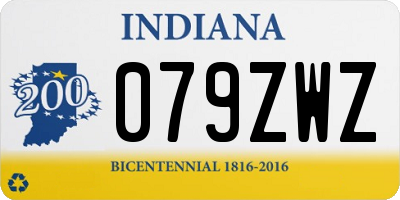 IN license plate 079ZWZ
