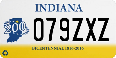 IN license plate 079ZXZ