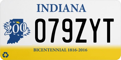 IN license plate 079ZYT