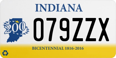 IN license plate 079ZZX