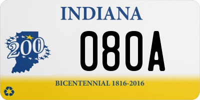 IN license plate 080A