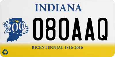 IN license plate 080AAQ