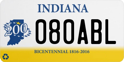IN license plate 080ABL