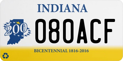 IN license plate 080ACF