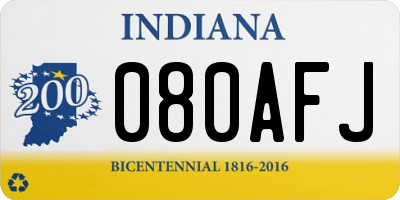 IN license plate 080AFJ