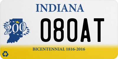 IN license plate 080AT