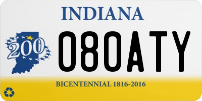 IN license plate 080ATY