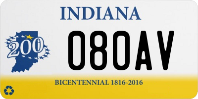 IN license plate 080AV