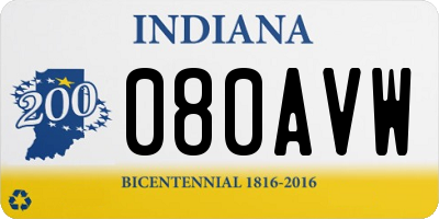 IN license plate 080AVW