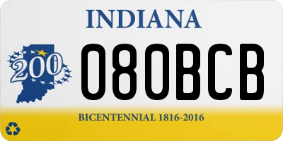 IN license plate 080BCB