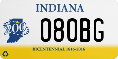 IN license plate 080BG