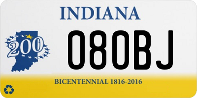 IN license plate 080BJ