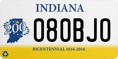 IN license plate 080BJO
