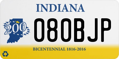 IN license plate 080BJP