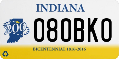 IN license plate 080BKO