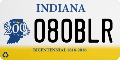 IN license plate 080BLR