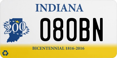 IN license plate 080BN