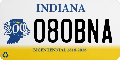 IN license plate 080BNA