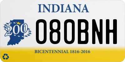 IN license plate 080BNH