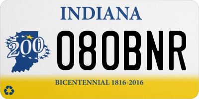 IN license plate 080BNR