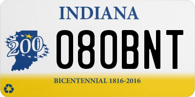 IN license plate 080BNT
