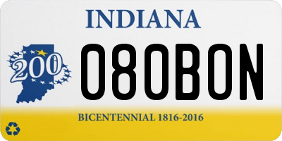 IN license plate 080BON