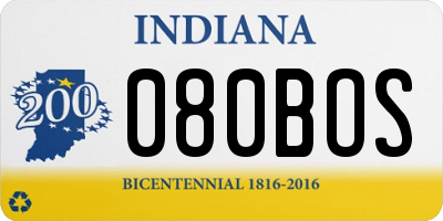 IN license plate 080BOS