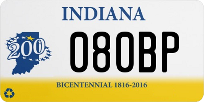 IN license plate 080BP