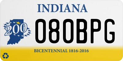 IN license plate 080BPG