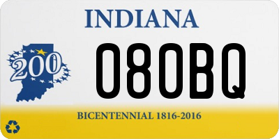 IN license plate 080BQ