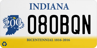 IN license plate 080BQN