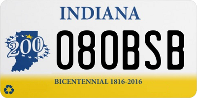 IN license plate 080BSB
