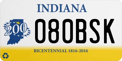 IN license plate 080BSK
