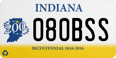 IN license plate 080BSS