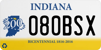IN license plate 080BSX