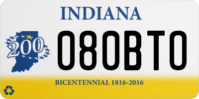IN license plate 080BTO