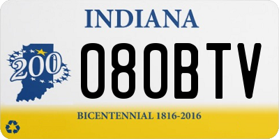 IN license plate 080BTV
