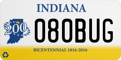 IN license plate 080BUG