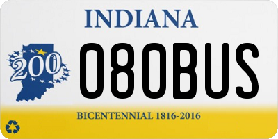 IN license plate 080BUS