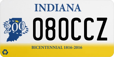 IN license plate 080CCZ