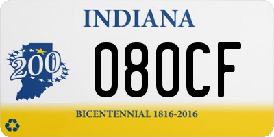 IN license plate 080CF