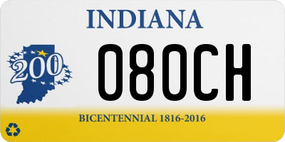 IN license plate 080CH