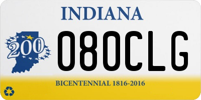 IN license plate 080CLG