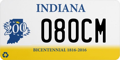 IN license plate 080CM