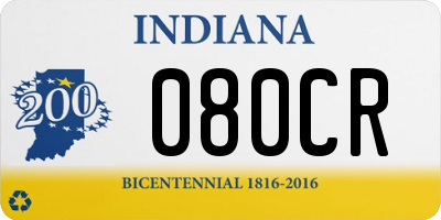 IN license plate 080CR